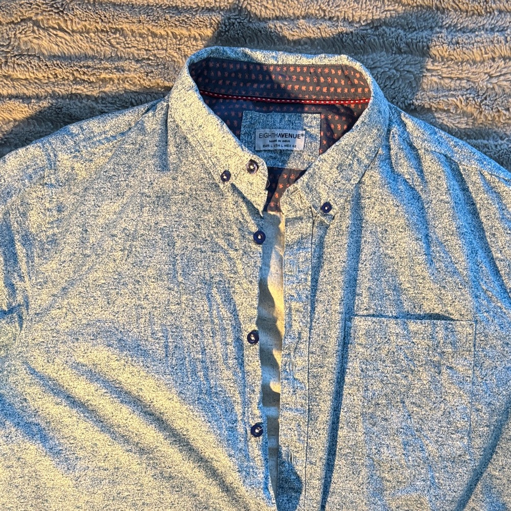 Blue Casual Button Down Shirt